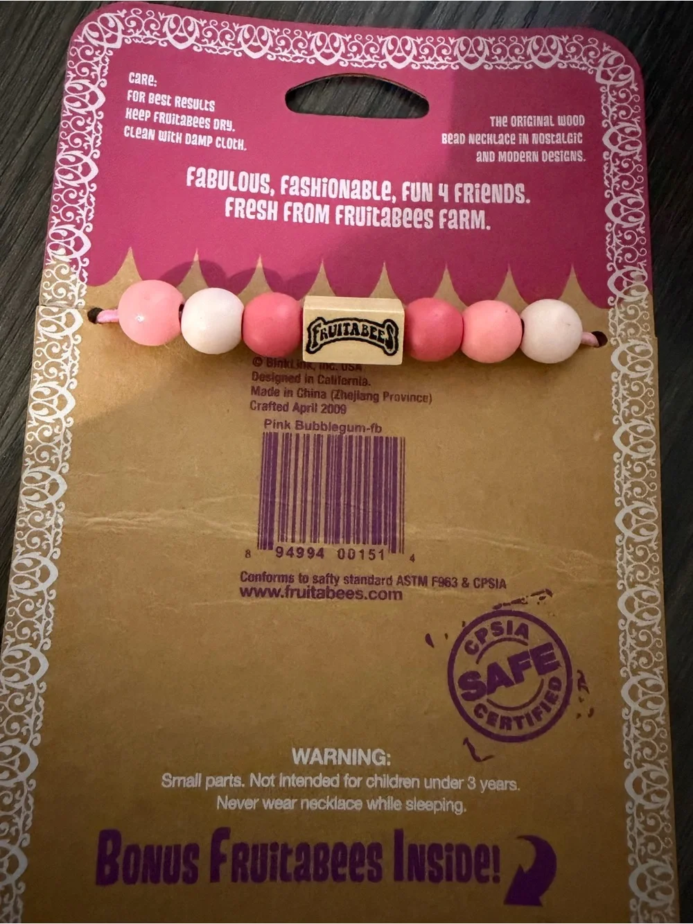 N/A pink beaded